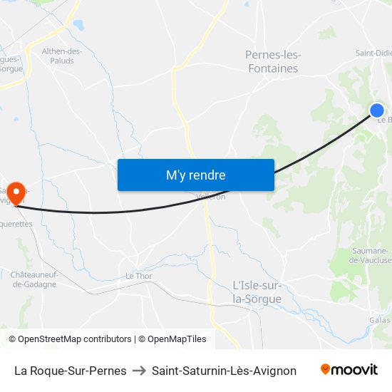 La Roque-Sur-Pernes to Saint-Saturnin-Lès-Avignon map