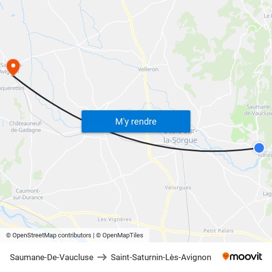 Saumane-De-Vaucluse to Saumane-De-Vaucluse map