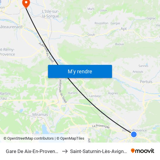 Gare De Aix-En-Provence to Saint-Saturnin-Lès-Avignon map