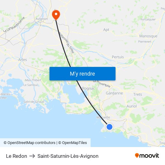 Le Redon to Saint-Saturnin-Lès-Avignon map