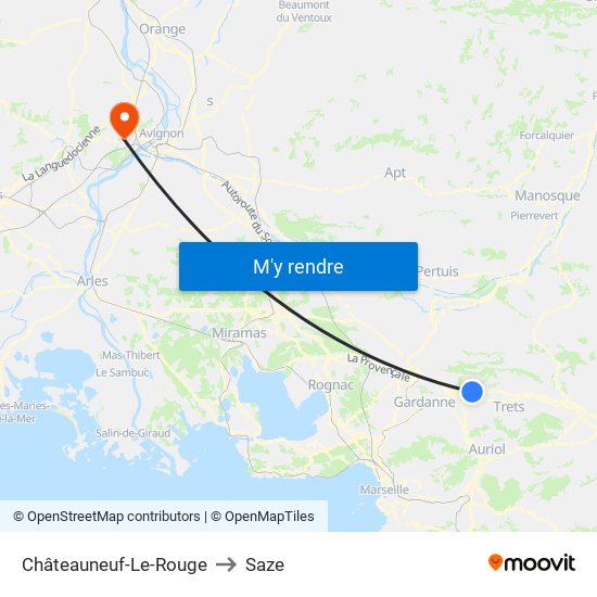Châteauneuf-Le-Rouge to Saze map