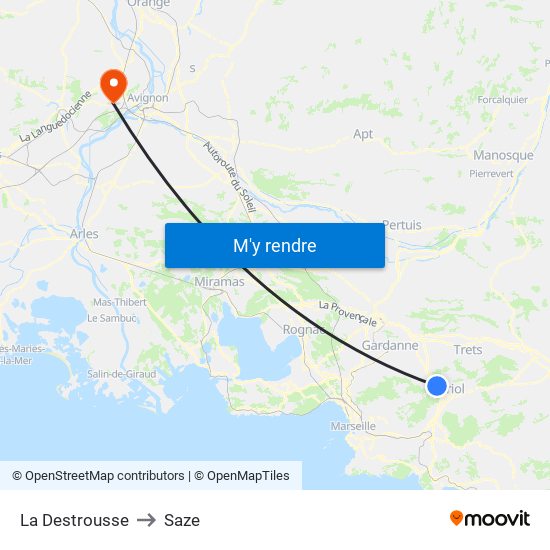 La Destrousse to Saze map