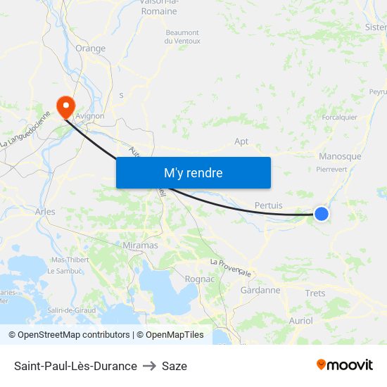 Saint-Paul-Lès-Durance to Saze map