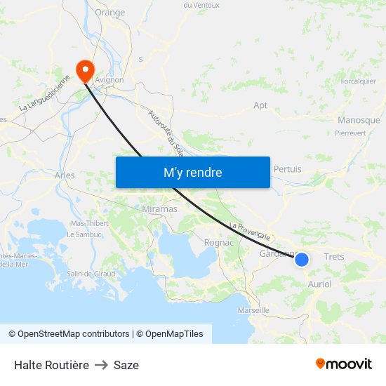 Halte Routière to Saze map