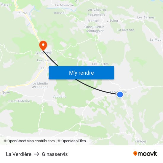 La Verdière to Ginasservis map