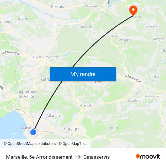 Marseille, 5e Arrondissement to Ginasservis map
