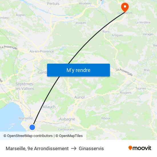 Marseille, 9e Arrondissement to Ginasservis map