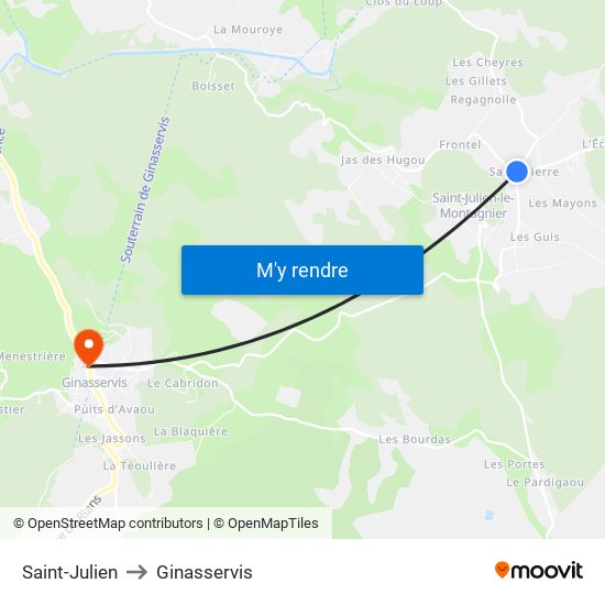 Saint-Julien to Ginasservis map