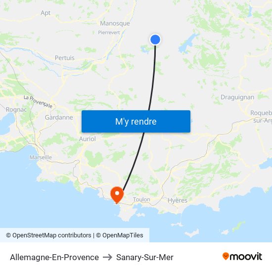 Allemagne-En-Provence to Sanary-Sur-Mer map