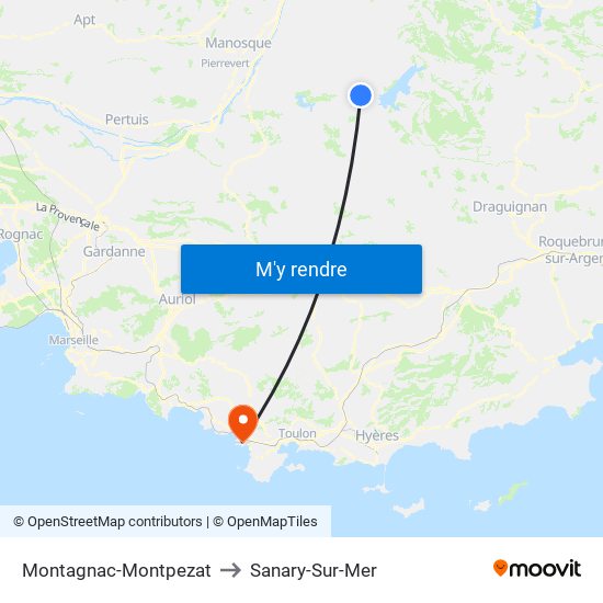 Montagnac-Montpezat to Sanary-Sur-Mer map