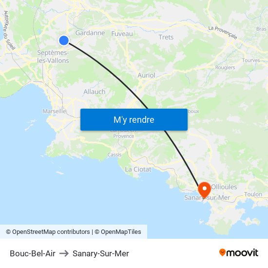 Bouc-Bel-Air to Sanary-Sur-Mer map