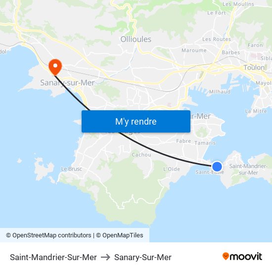 Saint-Mandrier-Sur-Mer to Sanary-Sur-Mer map