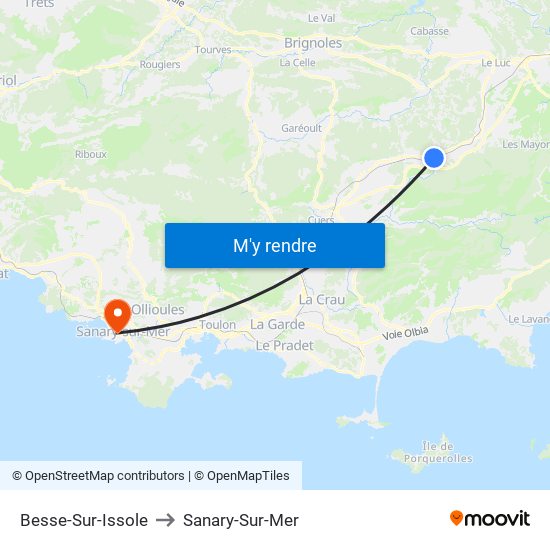 Besse-Sur-Issole to Sanary-Sur-Mer map