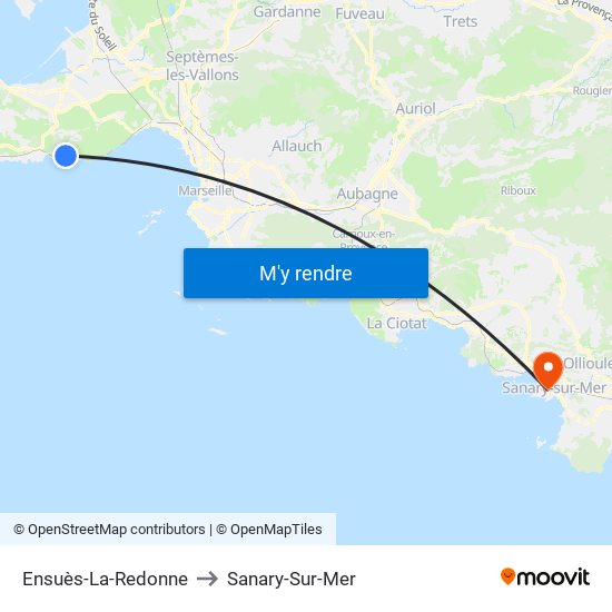 Ensuès-La-Redonne to Sanary-Sur-Mer map