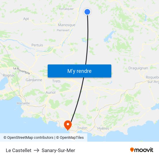 Le Castellet to Sanary-Sur-Mer map