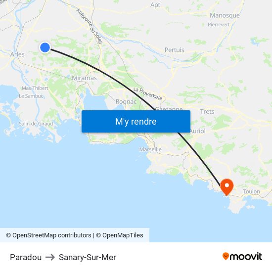 Paradou to Sanary-Sur-Mer map