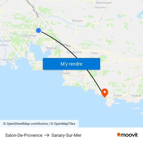 Salon-De-Provence to Sanary-Sur-Mer map