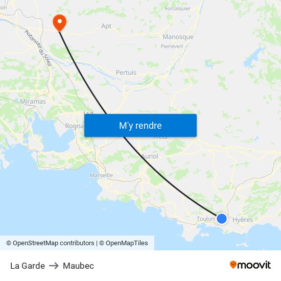 La Garde to Maubec map