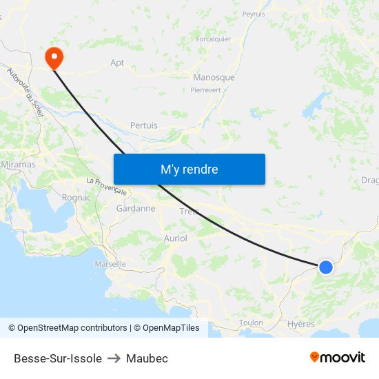 Besse-Sur-Issole to Maubec map