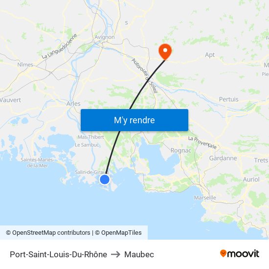 Port-Saint-Louis-Du-Rhône to Maubec map