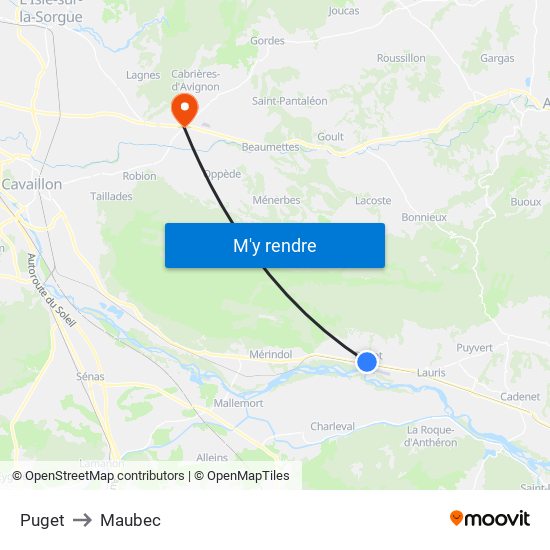 Puget to Maubec map