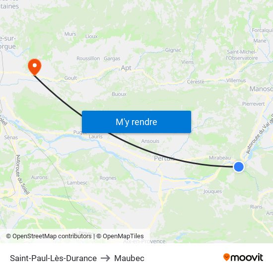 Saint-Paul-Lès-Durance to Maubec map