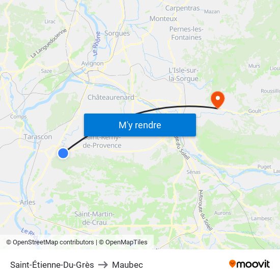 Saint-Étienne-Du-Grès to Maubec map