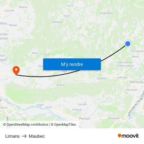 Limans to Maubec map