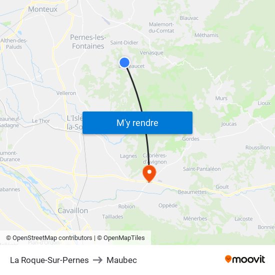 La Roque-Sur-Pernes to Maubec map