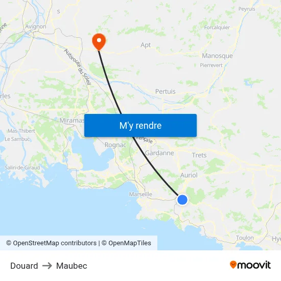 Douard to Maubec map