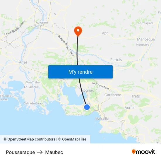 Poussaraque to Maubec map