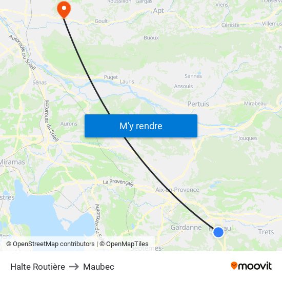 Halte Routière to Maubec map