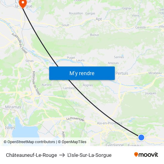 Châteauneuf-Le-Rouge to L'Isle-Sur-La-Sorgue map