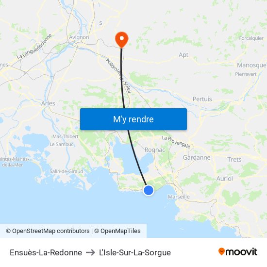 Ensuès-La-Redonne to L'Isle-Sur-La-Sorgue map