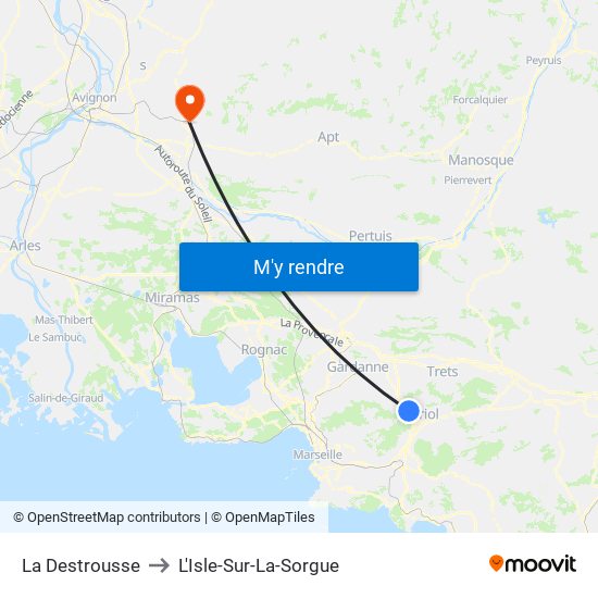 La Destrousse to L'Isle-Sur-La-Sorgue map