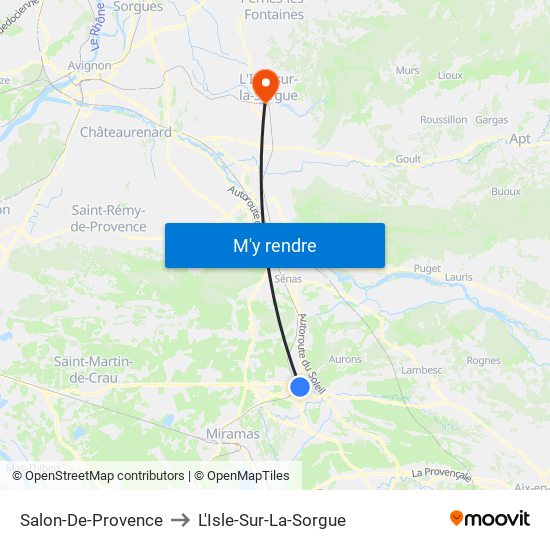 Salon-De-Provence to L'Isle-Sur-La-Sorgue map