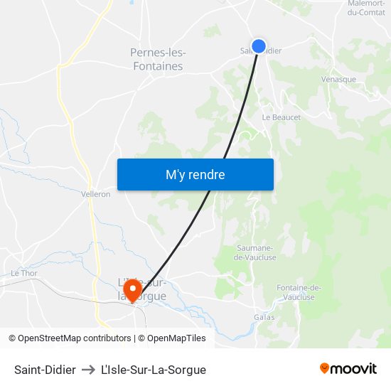 Saint-Didier to L'Isle-Sur-La-Sorgue map