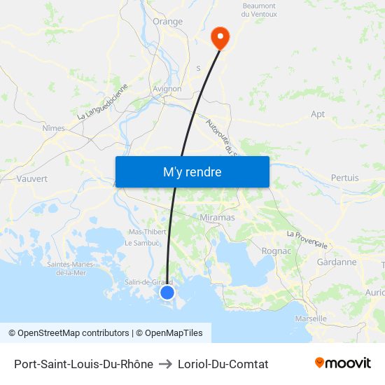 Port-Saint-Louis-Du-Rhône to Loriol-Du-Comtat map