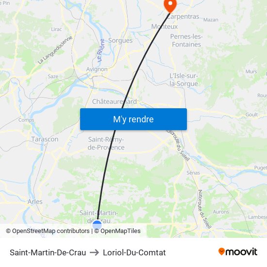 Saint-Martin-De-Crau to Loriol-Du-Comtat map