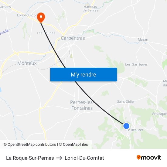 La Roque-Sur-Pernes to Loriol-Du-Comtat map