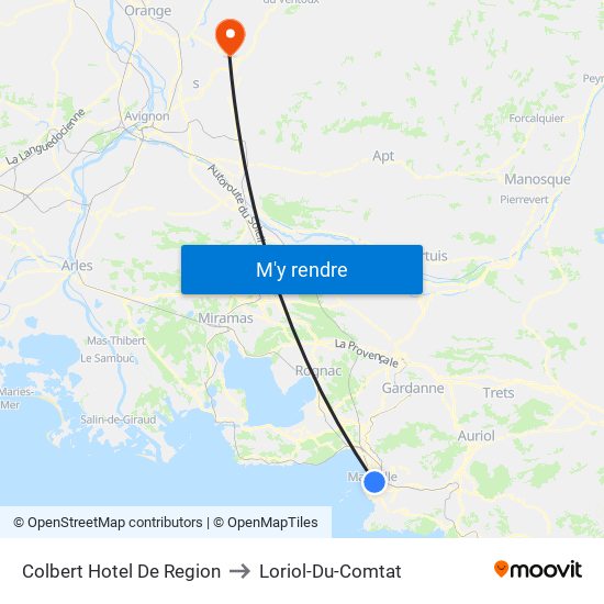 Colbert Hotel De Region to Loriol-Du-Comtat map