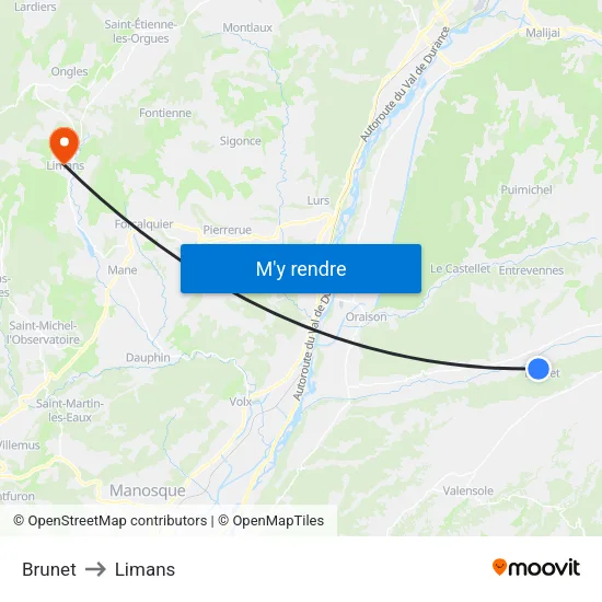 Brunet to Limans map