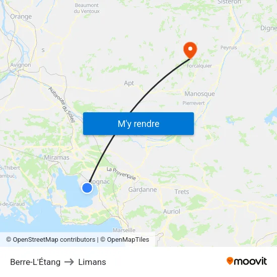 Berre-L'Étang to Limans map