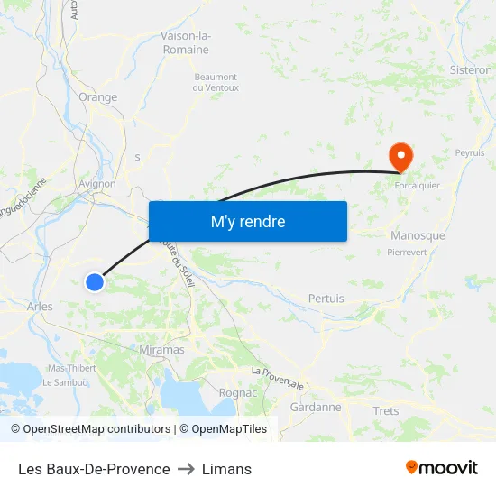 Les Baux-De-Provence to Limans map