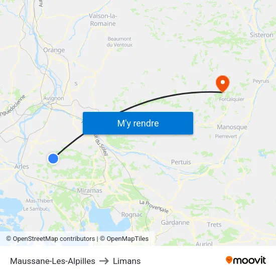 Maussane-Les-Alpilles to Limans map