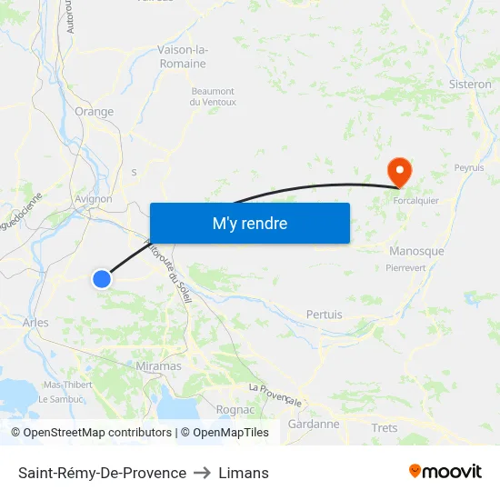 Saint-Rémy-De-Provence to Limans map