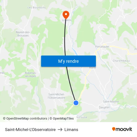 Saint-Michel-L'Observatoire to Limans map
