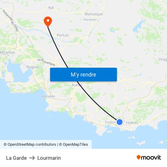 La Garde to Lourmarin map