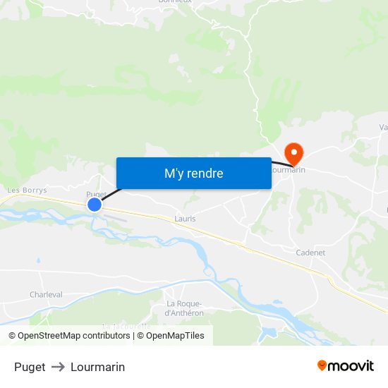Puget to Lourmarin map