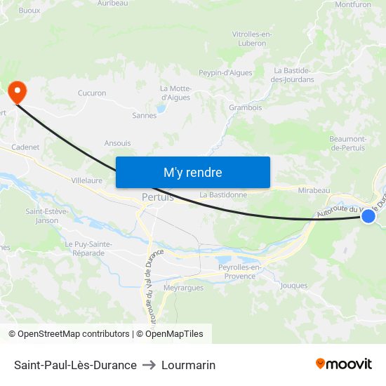Saint-Paul-Lès-Durance to Lourmarin map